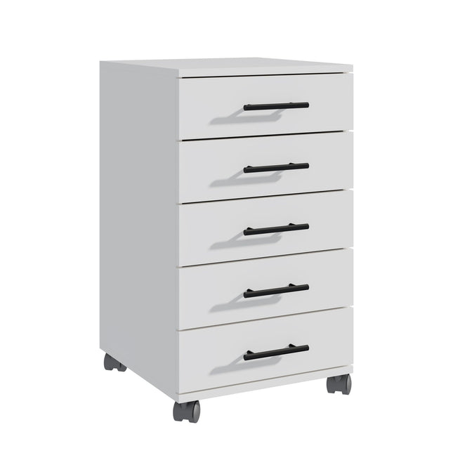 5-Drawer Rolling Office Cabinet with Wheels