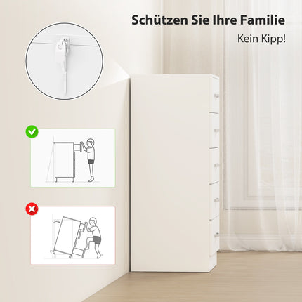 5-Drawer White Dresser, Chipboard, Space-Saving Design