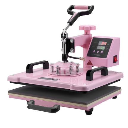 5-In-1 Heat Press Machine – 12x15 In, Tumbler, Pink