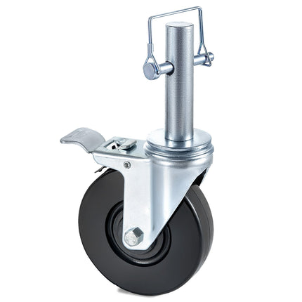 5-Inch Rubber Swivel Caster Wheels, 4-Pack, Dual Lock, 280 lb Capacity