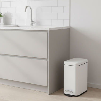 5L Bathroom Bin, Soft-Close, Foot Pedal, Matte Finish
