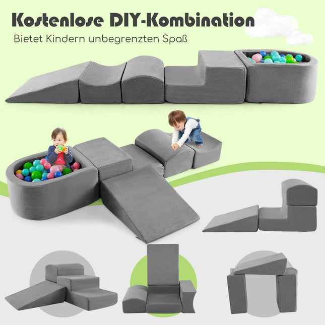 5 PCS. Foam building blocks Giant building blocks with ball pit Large building blocks for running around Gray