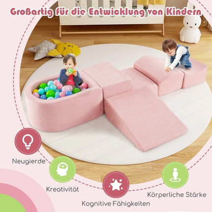 5 PCS. Foam building blocks Giant building blocks with ball pit Large building blocks for running around Pink