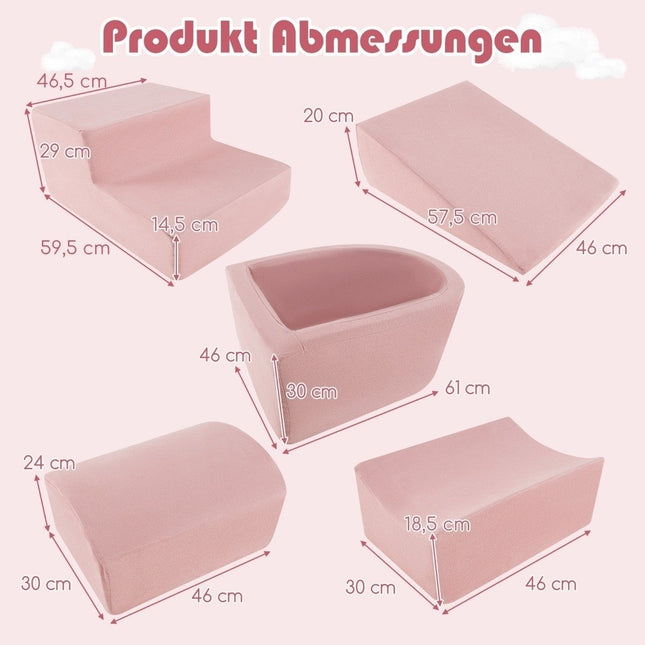 5 PCS. Foam building blocks Giant building blocks with ball pit Large building blocks for running around Pink