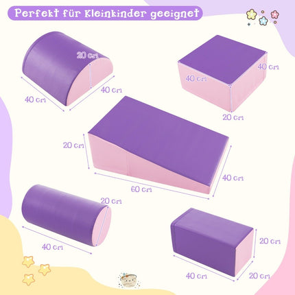 5 PCS. Foam building blocks, giant building blocks for running around and climbing, large building blocks, purple