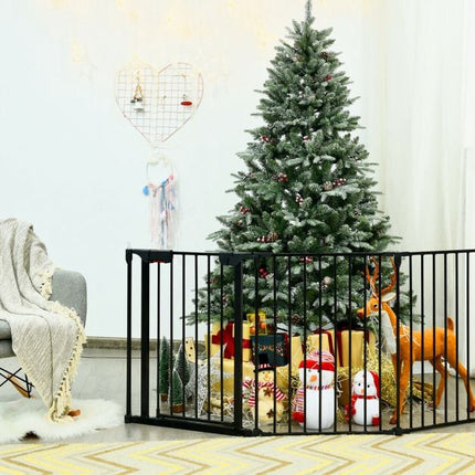 5-Panel Steel Baby Safety Gate, Playpen and Fireplace Barrier