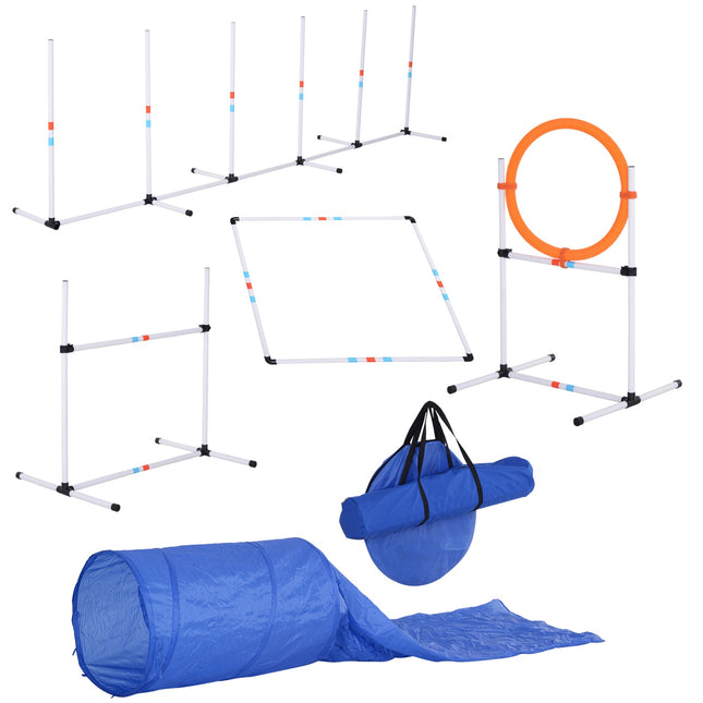Dog Agility Set with Tunnel, Portable Training Kit