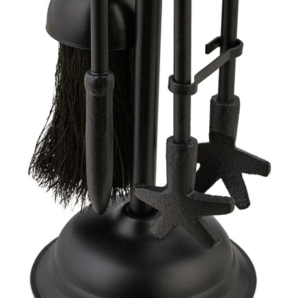 5-Piece Black Metal Fireplace Tool Set