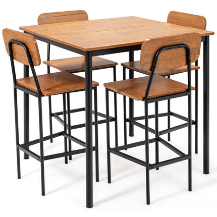 5-Piece Counter Height Dining Set with Table & 4 Stools
