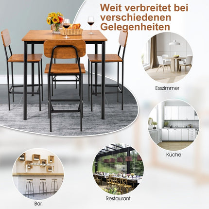 5-Piece Counter Height Dining Set with Table & 4 Stools