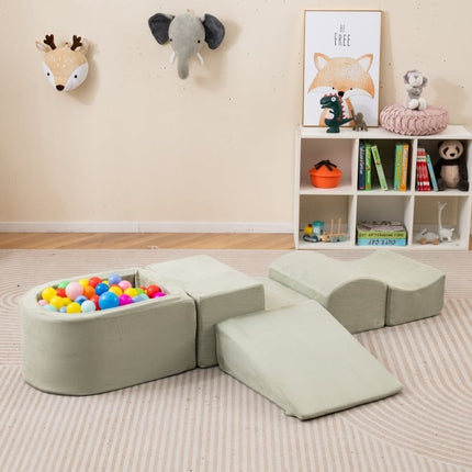 5-Piece Foam Climbing Blocks Set with Ball Pit