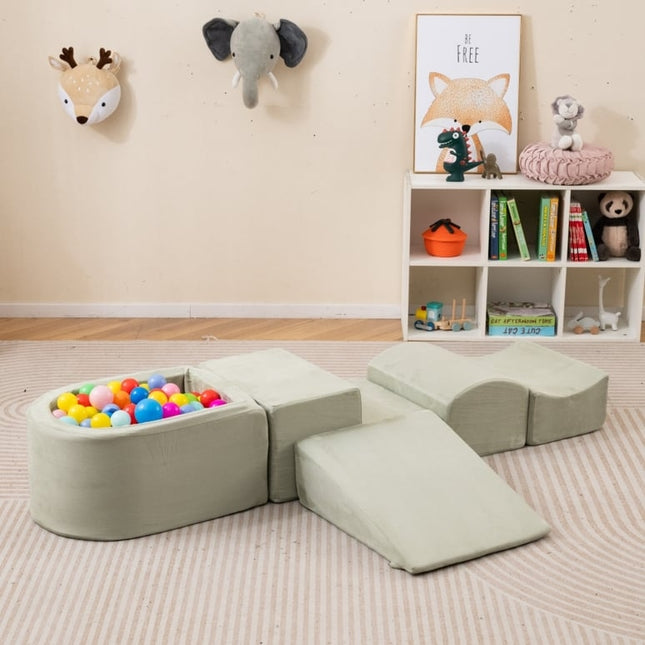 5-Piece Foam Climbing Blocks Set with Ball Pit