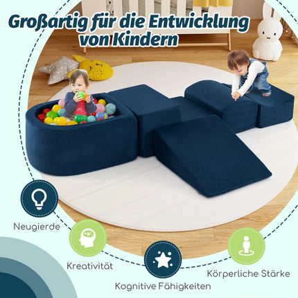 5-Piece Foam Climbing Blocks Set with Ball Pit