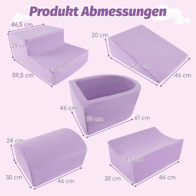 5-Piece Foam Climbing Blocks with Ball Pit for Kids