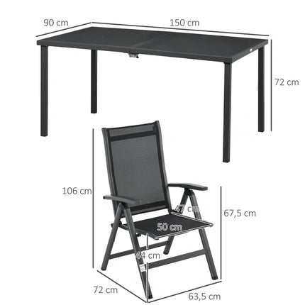 Outdoor garden furniture set - table and 4 folding chairs