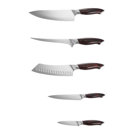 5-Piece Kitchen Knife Set – Damascus Steel, Pakkawood