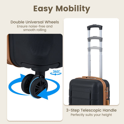 5-Piece Luggage Set, TSA Lock, Spinner Wheels, Black