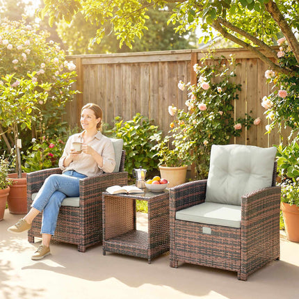 5-Piece Outdoor Balcony Furniture Set with Cushions