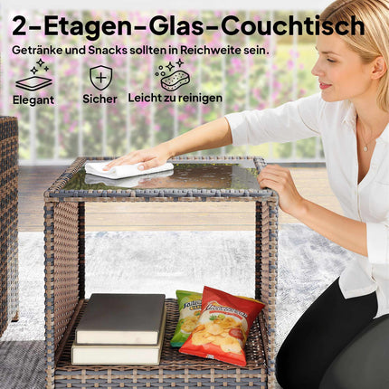 5-Piece Outdoor Balcony Furniture Set with Cushions