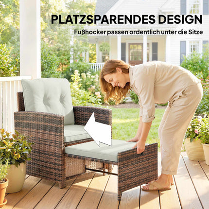 5-Piece Outdoor Balcony Furniture Set with Cushions