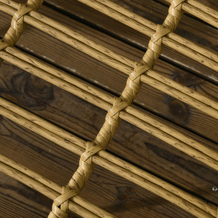 Rattan garden furniture, 5 pieces - beige polyester
