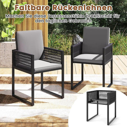 5-Piece Rattan Patio Set with Cushions & Table