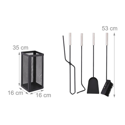 5-Piece Stainless Steel Fireplace Tool Set