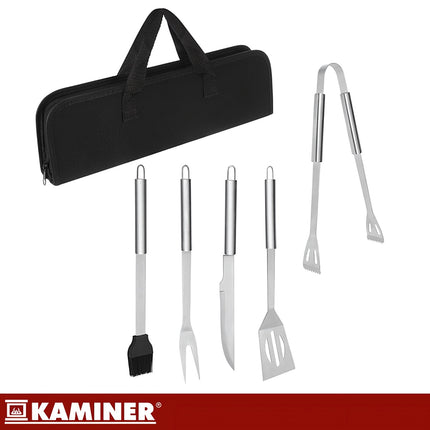 5-Piece Stainless Steel Grill Tool Set with Case