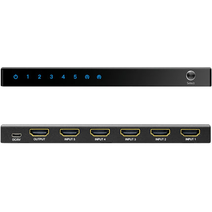 5-Port HDMI Switch, 4K/60Hz, HDMI 2.0, Remote-Controlled