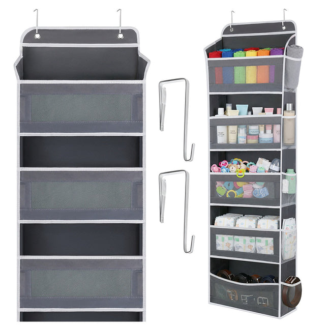 5-Shelf Hanging Door Organizer, Stainless Steel Hooks