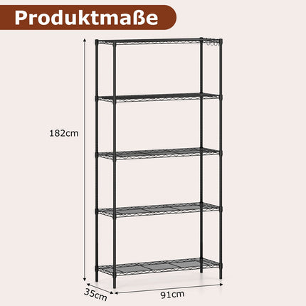 5-Tier Adjustable Metal Storage Shelf – Heavy Duty