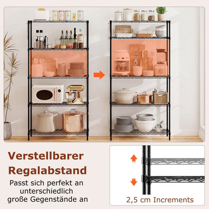 5-Tier Adjustable Metal Storage Shelf – Heavy Duty