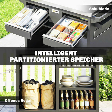 5-Tier BBQ Cart with Adjustable Shelves & Spice Rack