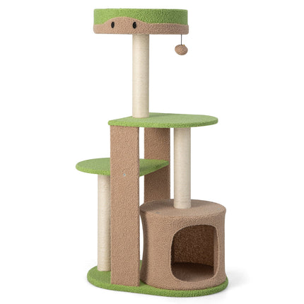 5-Tier Cat Tree Tower With Condo, Sisal Posts, Green