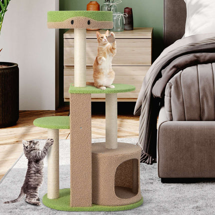 5-Tier Cat Tree Tower With Condo, Sisal Posts, Green