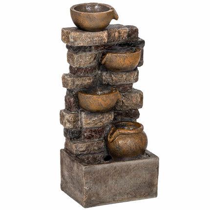 5-Tier Garden Fountain with LED Lights, Adjustable Pump