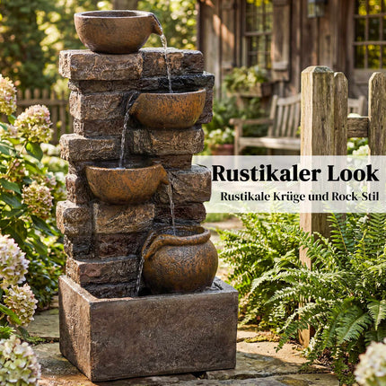 5-Tier Garden Fountain with LED Lights, Adjustable Pump