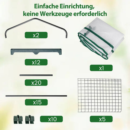 5-Tier Mini Greenhouse with PE Cover & Roll-Up Door