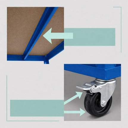 5-Tier Mobile Shelving Trolley, Locking Castors