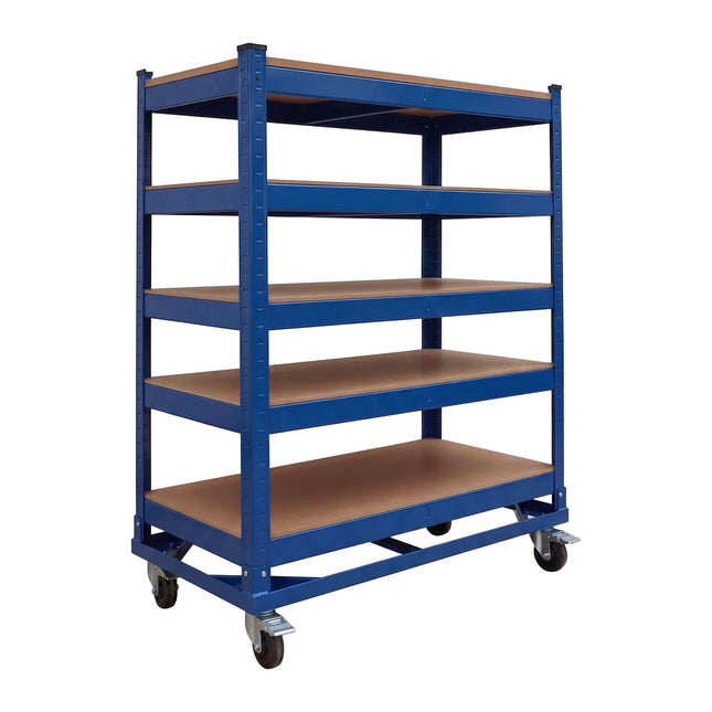 5-Tier Mobile Shelving Trolley, Locking Castors
