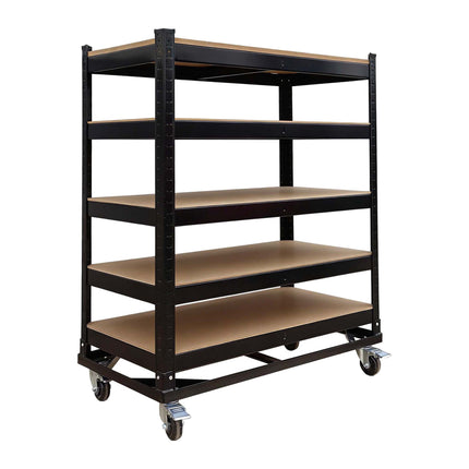 5-Tier Mobile Shelving Trolley With Locking Castors