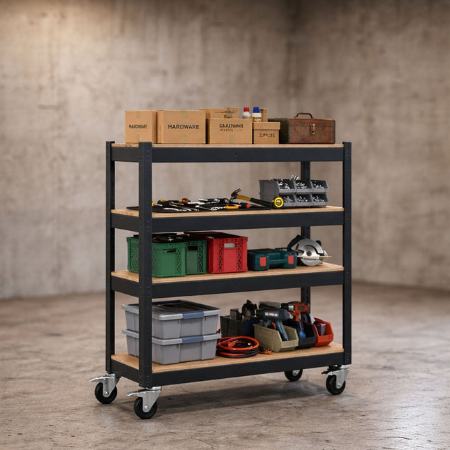 5-Tier Mobile Shelving Trolley With Locking Castors