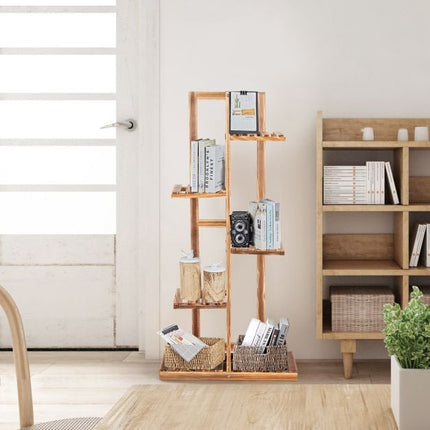 5-Tier Pine Wood Plant Stand, 103 cm, Wall-Mount