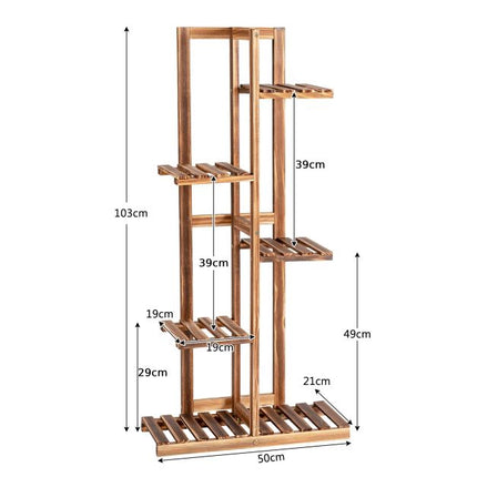 5-Tier Pine Wood Plant Stand, 103 cm, Wall-Mount