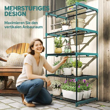 5-Tier Plant Stand, Steel Frame, Moisture-Resistant