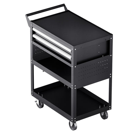 5-Tier Rolling Tool Cart, 2 Locking Drawers, Pegboard