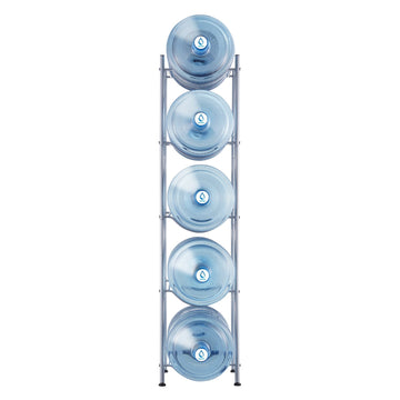5-Tier Water Jug Holder Rack, 5 Gallon, Holds 5 Bottles