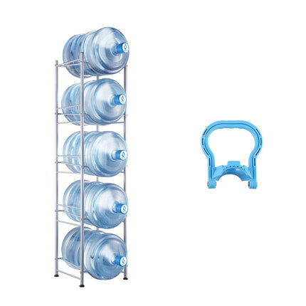 5-Tier Water Jug Holder Rack, 5 Gallon, Holds 5 Bottles