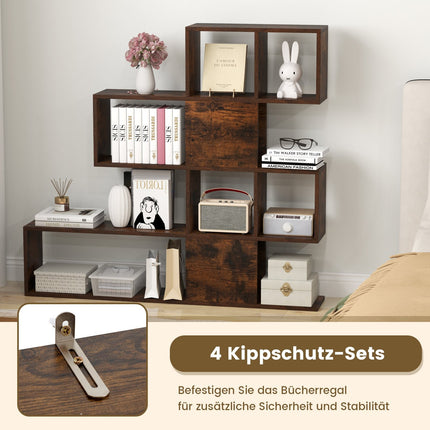 5-Tier Wooden Ladder Bookshelf, 120x19.5x109 cm, Brown