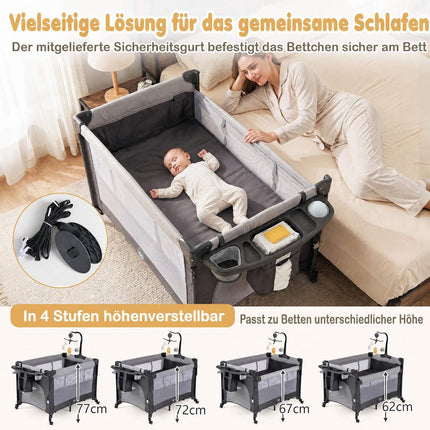 5-in-1 Baby Pack and Play with Mattress – Black